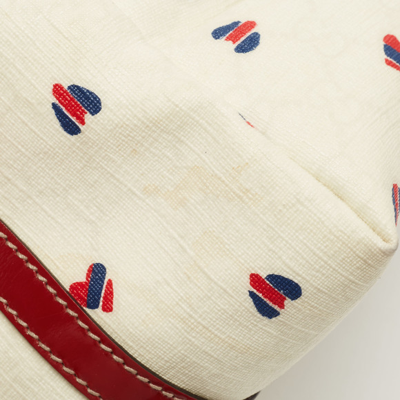 GUCCI Red/White GG Supreme Coated Canvas and Leather Large Heart Joy Tote - Picture 5 of 8